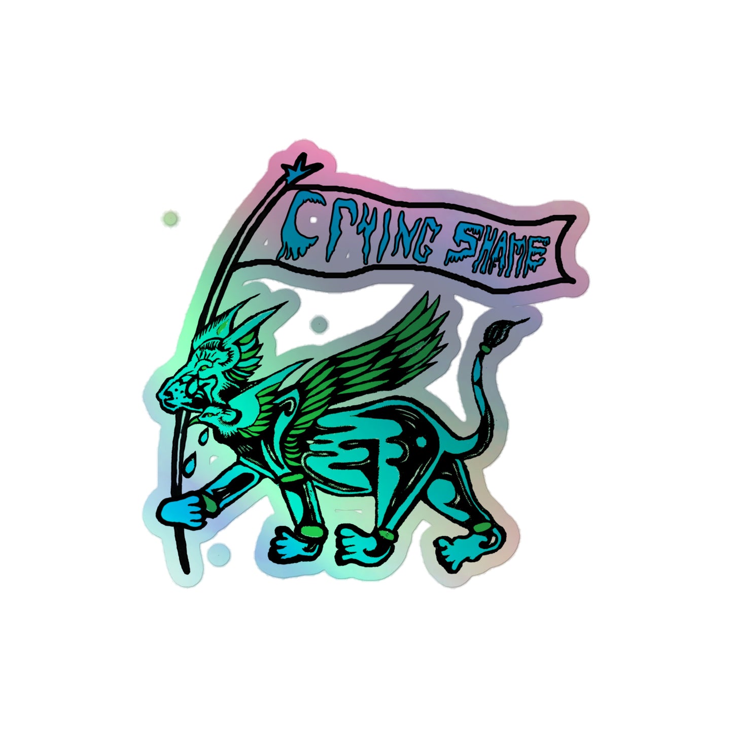 Crying Shame  Lion Bird - Holographic stickers