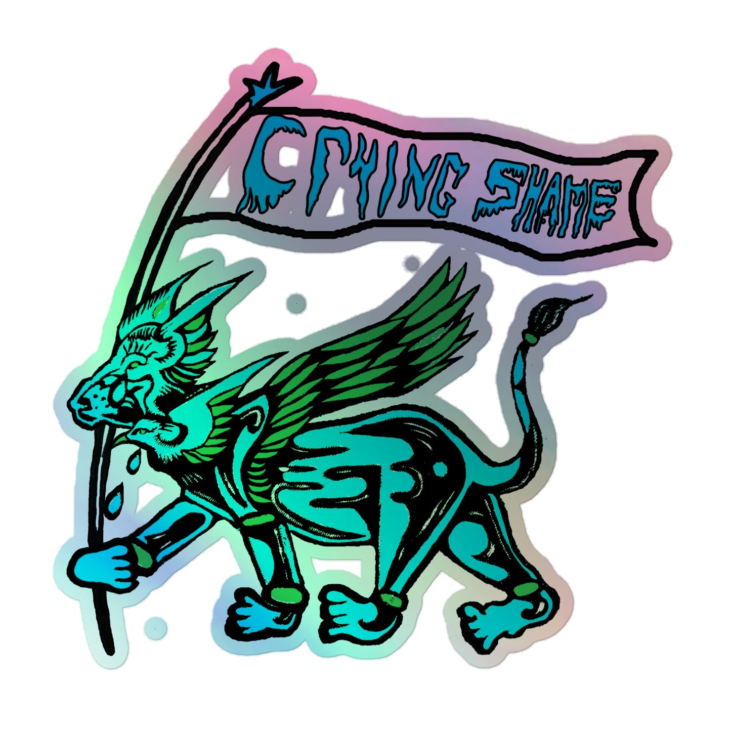 Crying Shame  Lion Bird - Holographic stickers